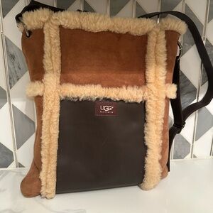 Ugg Australia Shearling and Leather Messenger Bag